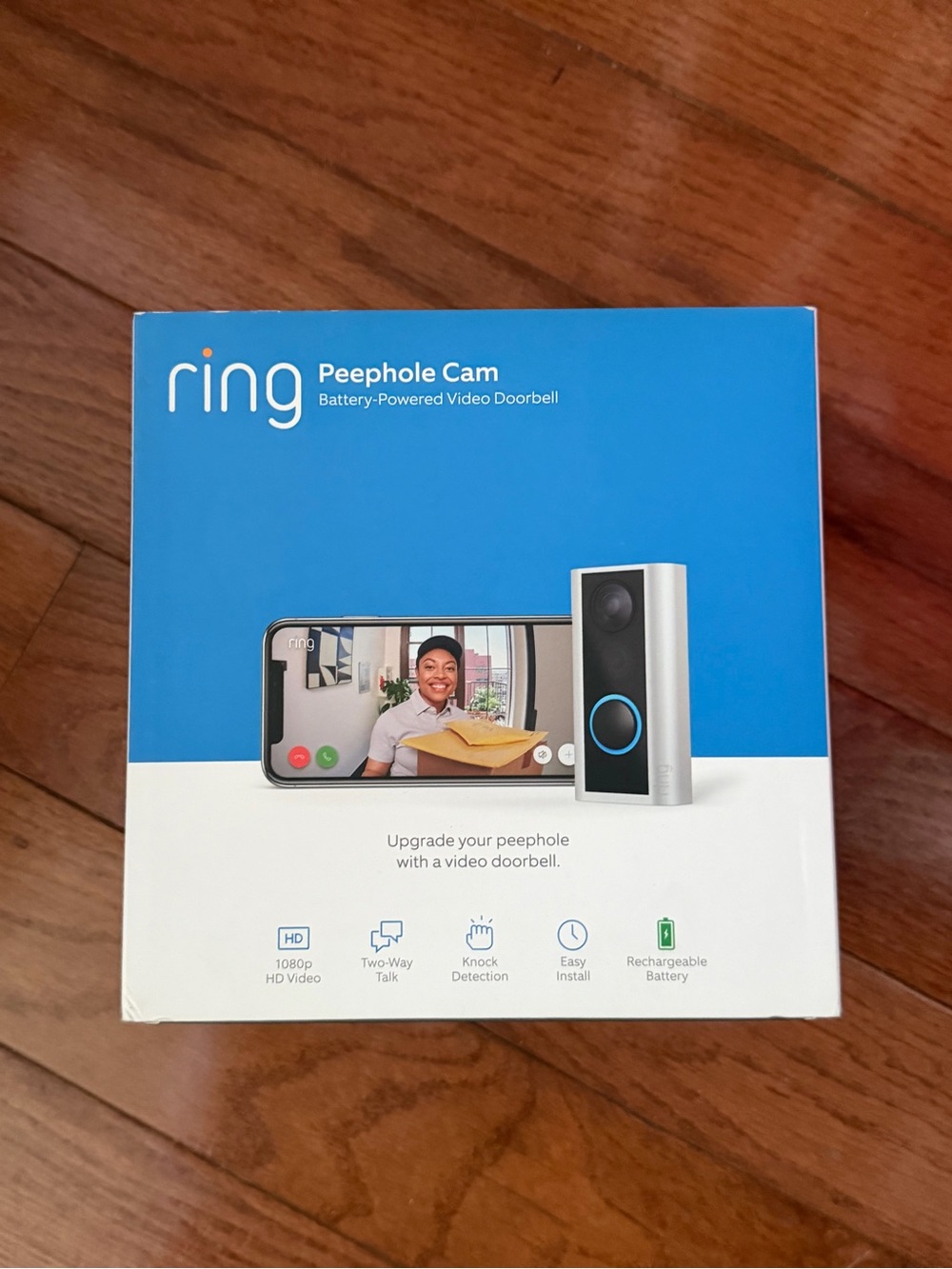 Ring Peephole Camera Box in White and Blue